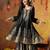 Black crepe embroidered gharara set