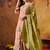 Peach tissue crepe embroidered sharara set