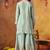 Light blue tissue crepe embroidered sharara set