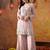 Light pink chinon embroidered sharara set
