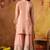 Peach tissue crepe embroidered sharara set