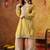 Yellow crepe embroidered sharara set