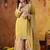 Yellow crepe embroidered sharara set