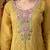 Yellow crepe embroidered sharara set