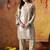 Golden tissue silk embroidered kurta set