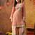 Creamy peach crepe embroidered sharara set