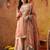 Creamy peach crepe embroidered sharara set