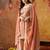 Creamy peach crepe embroidered sharara set