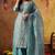 Turquoiesh blue tissue embroidered sharara set