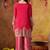 Hot pink chinon embroidered kurta set