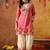 Pink tissue silk embroidered kurta set