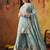 Sapphire blue chinon embroidered sharara set