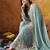 Sapphire blue chinon embroidered sharara set