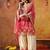 Pink tissue silk embroidered kurta set