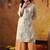 Golden organza plain sharara set