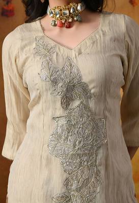 Golden organza plain sharara set 3