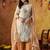 Golden organza plain sharara set