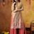 Golden yellow silk plain sharara set