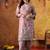 Lilac purple organza plain kurta set
