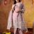 Lilac purple organza plain kurta set