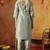 Pistachio green organza plain kurta set