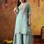 Sapphire blue organza plain sharara set