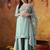 Sapphire blue organza plain sharara set
