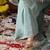 Sapphire blue organza plain sharara set