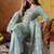 Sapphire blue organza plain sharara set