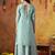 Sapphire blue organza plain sharara set