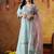 Sky blue organza embroidered sharara set