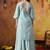Sky blue organza embroidered sharara set