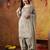Grey tissue plain kurta set
