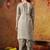 Grey tissue plain kurta set
