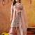 Dark peach organza embroidered kurta set
