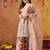 Dark peach organza embroidered kurta set