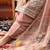 Dark peach organza embroidered kurta set
