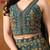 Sea blue crepe embroidered indo western