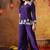 Purple crepe plain indo western