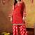 Red organza embroidered kurta set