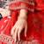 Red organza embroidered kurta set