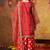 Red organza embroidered kurta set