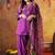 Purple cotton embroidered kurta set