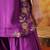 Purple cotton embroidered kurta set