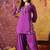 Purple cotton embroidered kurta set