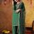 Green cotton embroidered kurta set