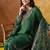 Green cotton embroidered kurta set