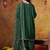 Green cotton embroidered kurta set