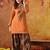 Orange silk embroidered kurta set