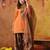 Orange silk embroidered kurta set